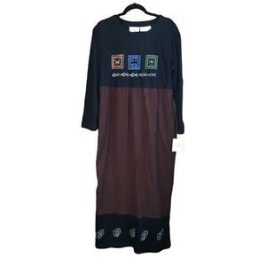 Vintage Country Wear Casual Hippie Maxi Dress by Lonnie Star 2000 Medium